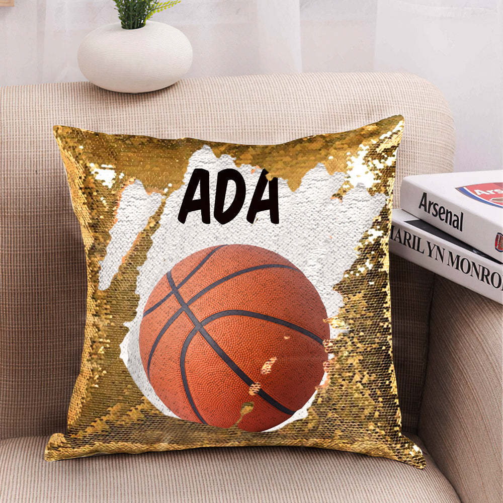 Custom Sequin Pillow Personalised Basketball Pillow - Team Gifts