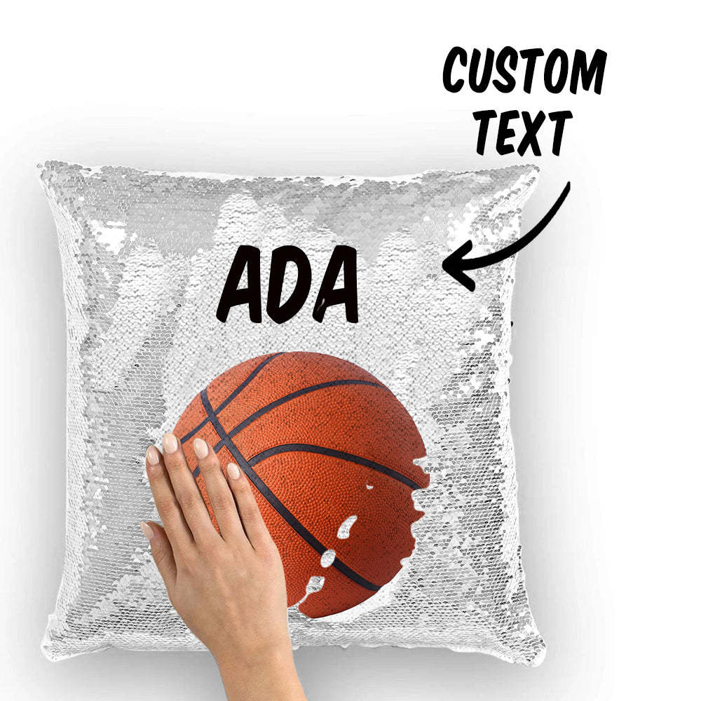 Custom Sequin Pillow Personalised Basketball Pillow - Team Gifts