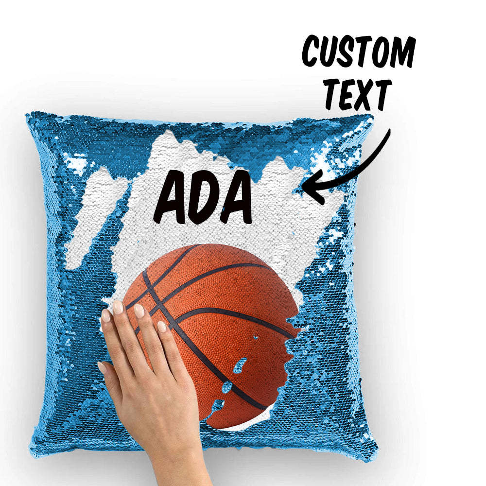Custom Sequin Pillow Personalised Basketball Pillow - Team Gifts
