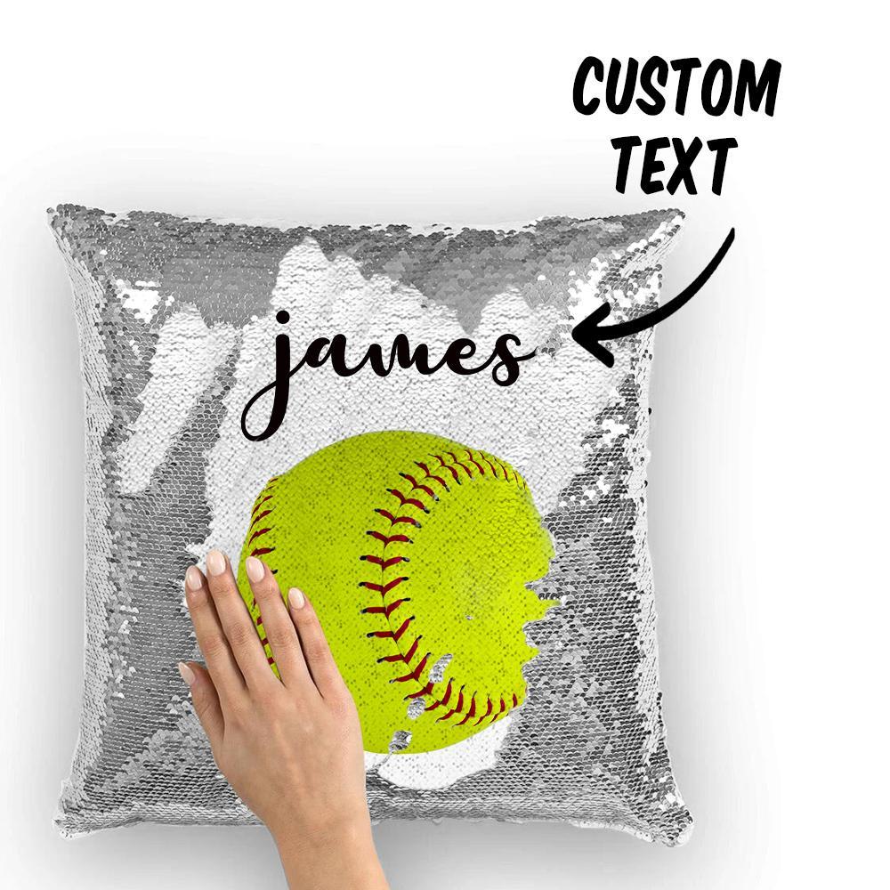 Custom Sequin Pillow Personalised SoftBall Pillow - Team Gifts