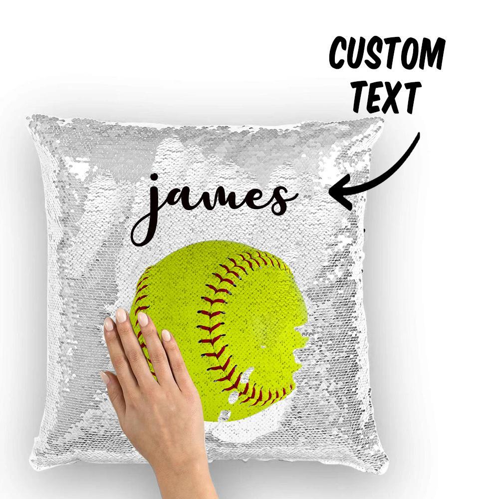 Custom Sequin Pillow Personalised SoftBall Pillow - Team Gifts