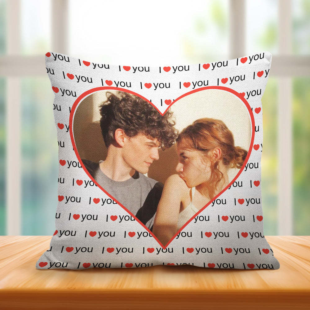 Custom Heart Shape Photo I Love You Pillow Best Gifts For Lovers - Get Photo Blanket