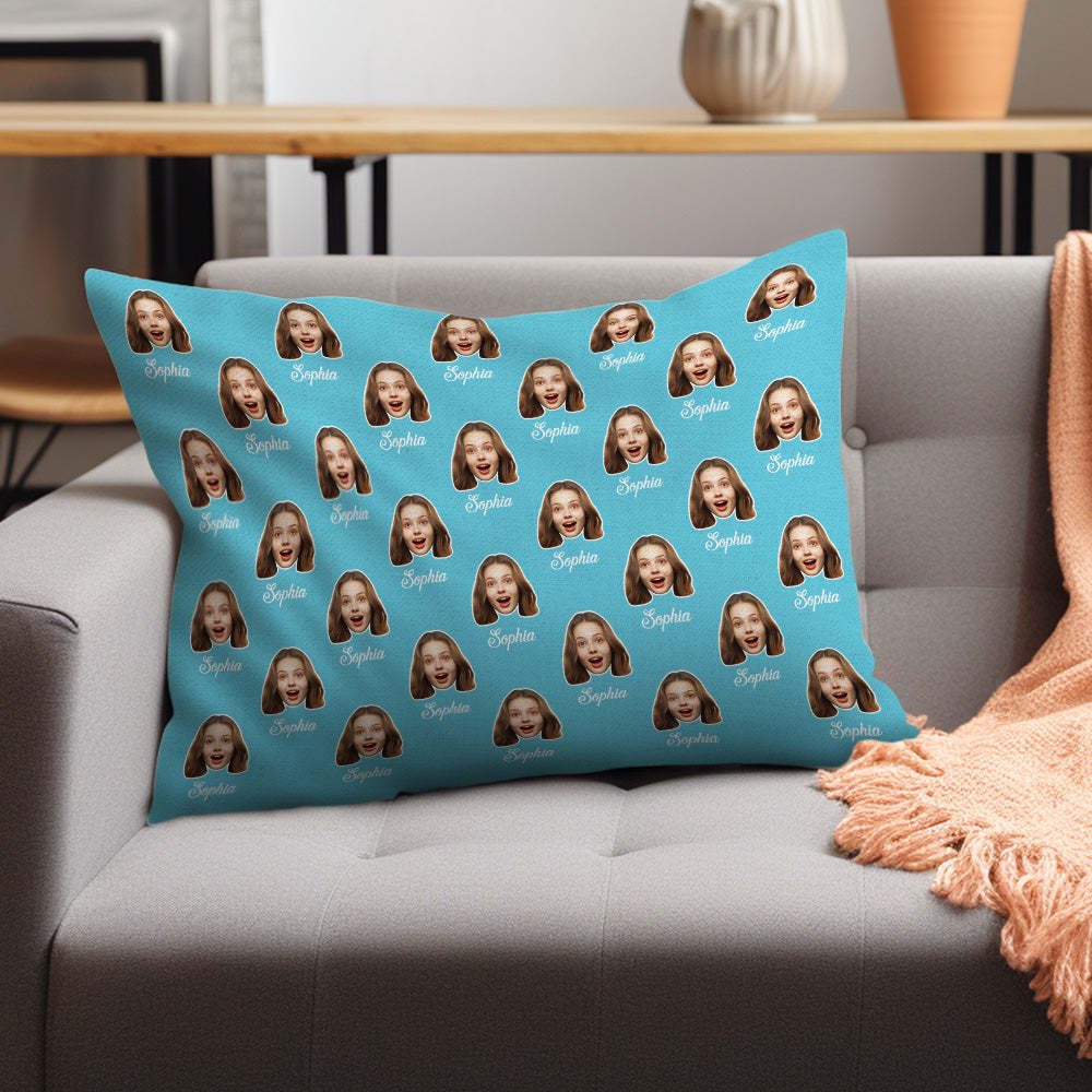 Custom Funny Face Pillow Family Member Pillow Gifts for Loved One - Get Photo Blanket