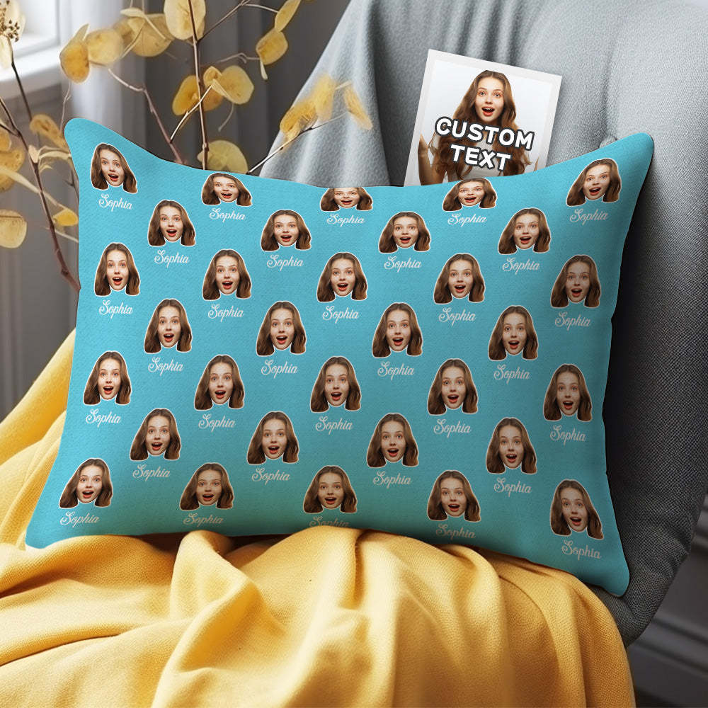 Custom Funny Face Pillow Family Member Pillow Gifts for Loved One - Get Photo Blanket