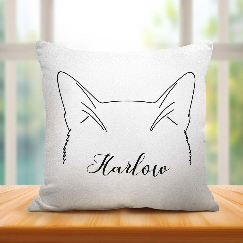 Custom Cat Pillow with Your Own Text Best Gifts For Pet Lovers - Get Photo Blanket