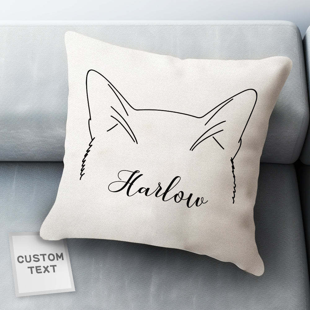 Custom Cat Pillow with Your Own Text Best Gifts For Pet Lovers - Get Photo Blanket