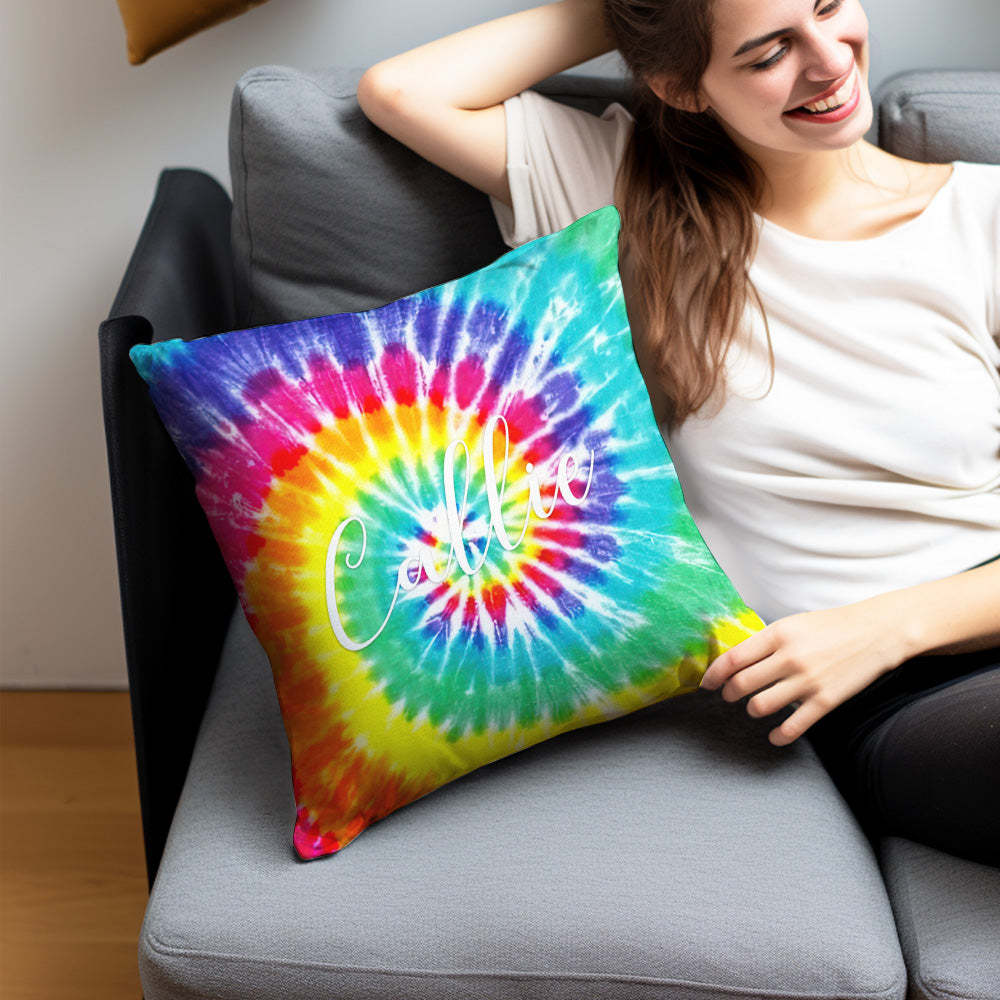Custom Text Tie Dye Pillow Gifts For Children - Get Photo Blanket