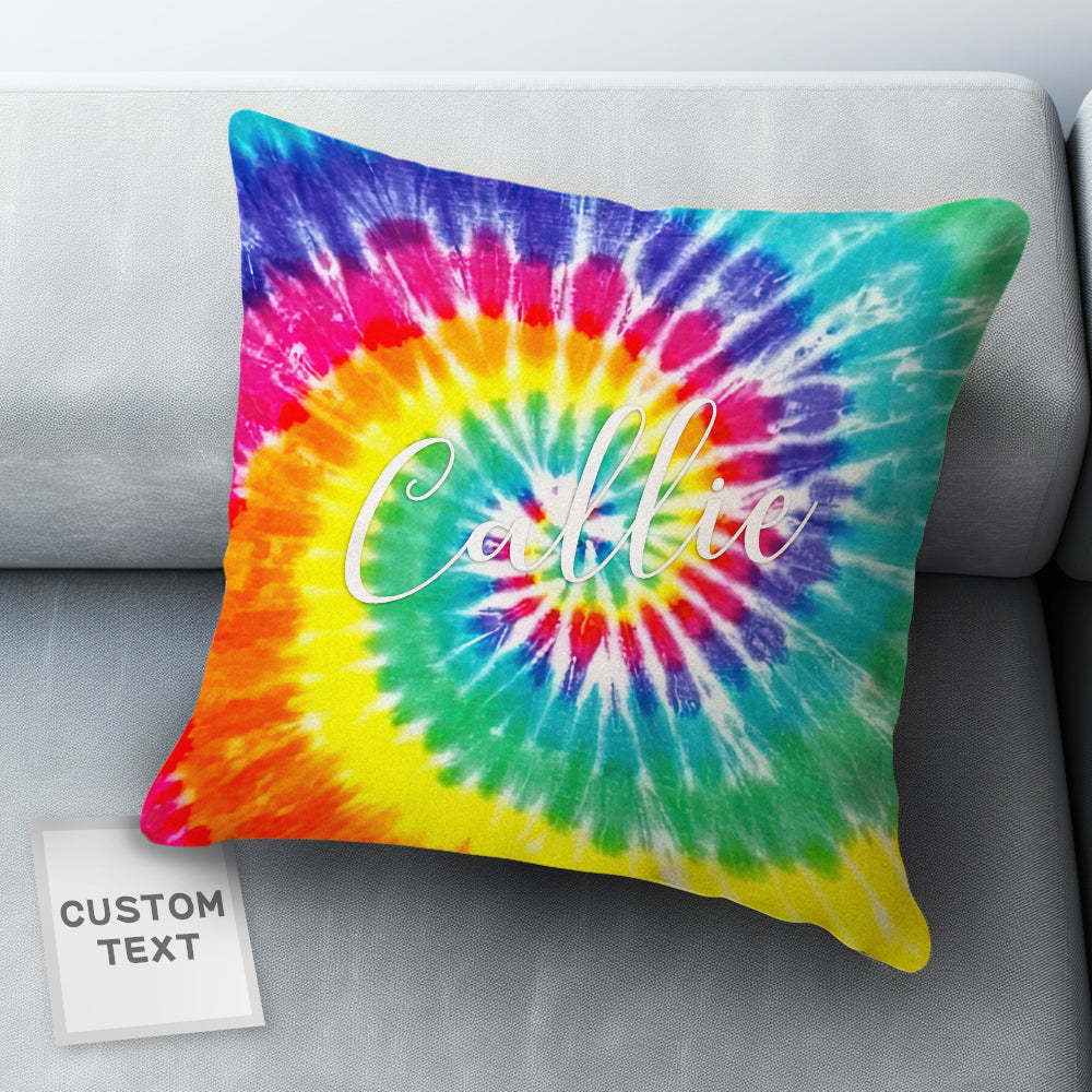 Custom Text Tie Dye Pillow Gifts For Children - Get Photo Blanket