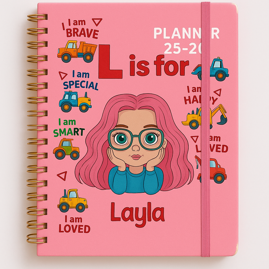 Custom Cartoon Character A5 Spiral Journal Notebook with Name of Dreams Custom Name Back to School Gift for Kid - Get Photo Blanket