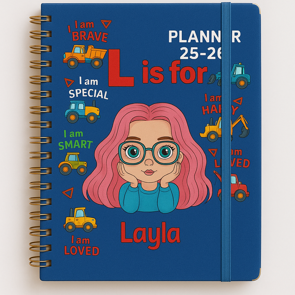 Custom Cartoon Character A5 Spiral Journal Notebook with Name of Dreams Custom Name Back to School Gift for Kid - Get Photo Blanket