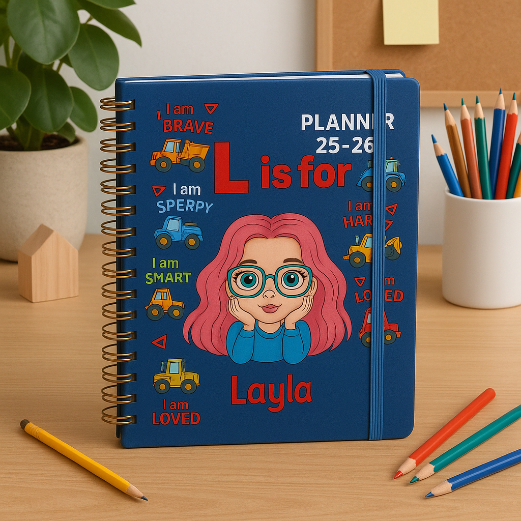 Custom Cartoon Character A5 Spiral Journal Notebook with Name of Dreams Custom Name Back to School Gift for Kid