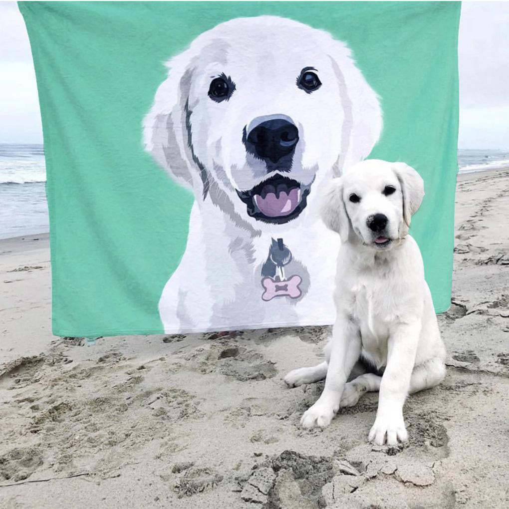 Custom Dog Blankets Custom Blanket Pet Photo Blankets Personalized Painted Art Portrait Fleece Blanket Birthday Gifts For Her