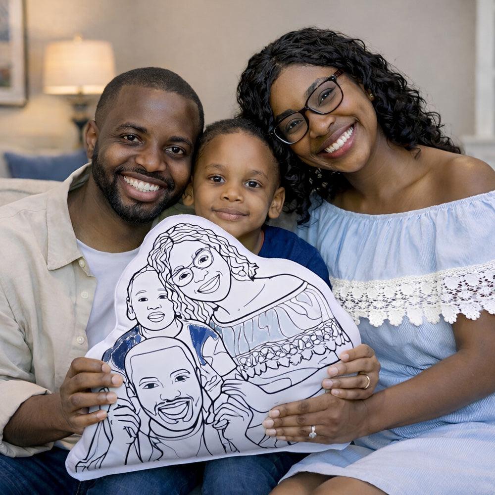 Custom Photo Coloring Pillow Color Your Unique Memories Gift For Kids/Family