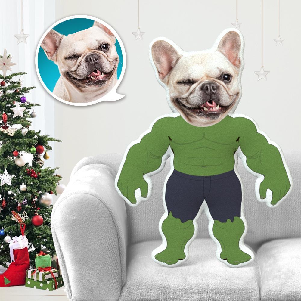 Dog Photo Pillow Dog Face Pillow Personalized Dog Pillow Custom Dog Pillow Dog Picture Pillow Hulk Costume MiniMe Dog Costume Pillow Doll