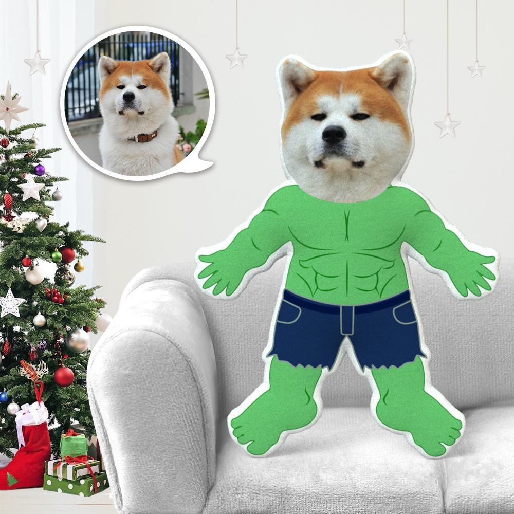 Dog Photo Pillow Dog Face Pillow Personalized Dog Pillow Custom Dog Pillow Dog Picture Pillow Hulk Costume MiniMe Dog Costume Pillow Doll