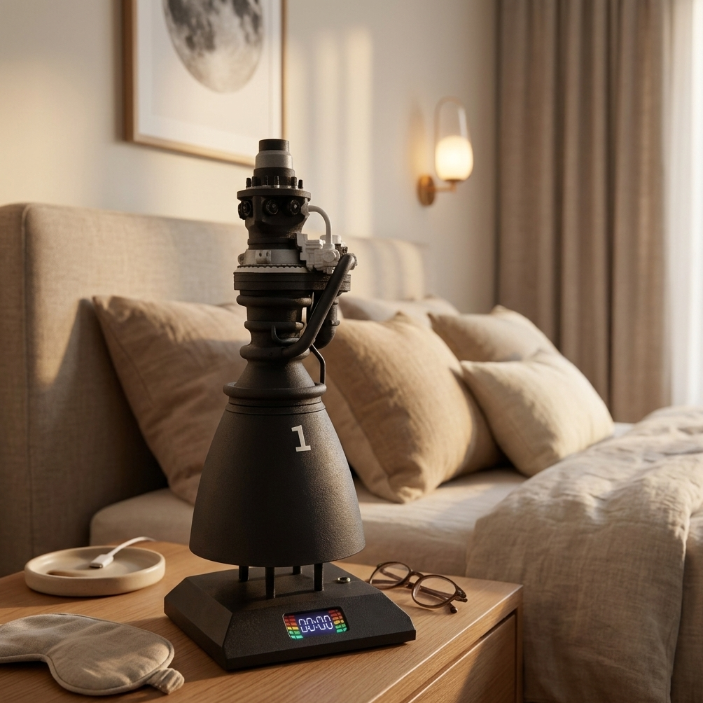 Rocket Launch Alarm Clock – Countdown Sound & Smoke Launch Simulation Desk Clock