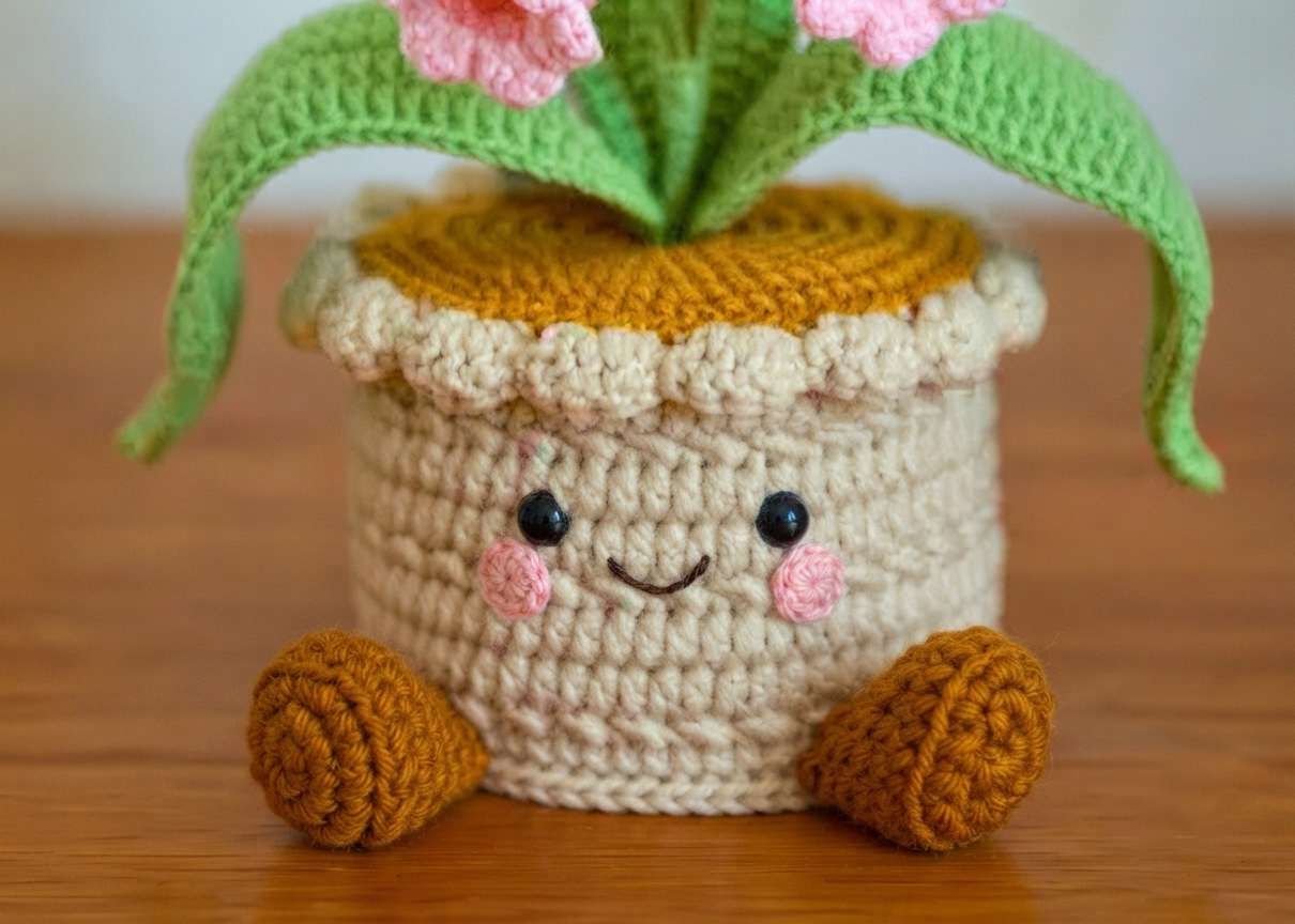 Romantic LED Crocheted Lily of the Valley – Glowing Knit Flower for Anniversary