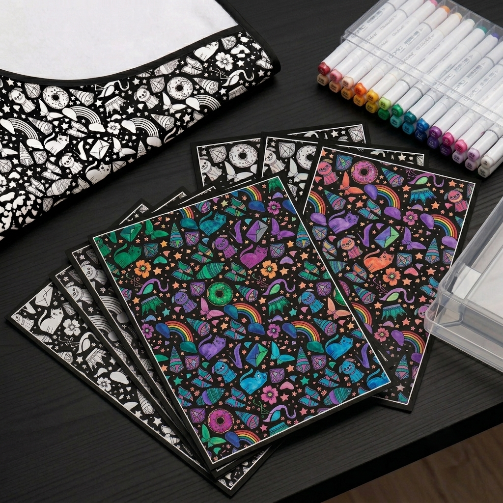 5 Sheets of Coloring Test Cardstock (Matching the DIY Coloring Blanket)