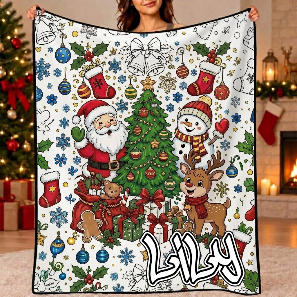 DIY Drawing Blanket (Optional 24-Color Marker Set) Create Your Art Blanket Washable Keepsake Blanket for Kids & Adults - Get Photo Blanket