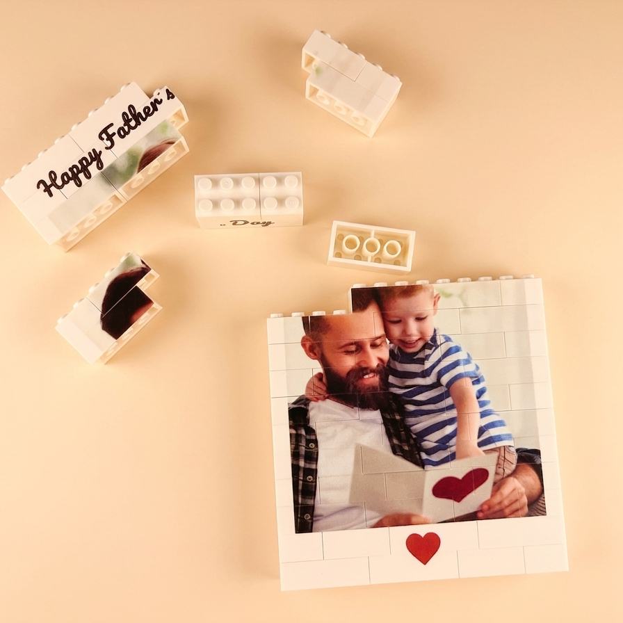 Custom Photo Brick Puzzle Frame – Build Gentle Love, A Meaningful Gift for Dad & Father's Day