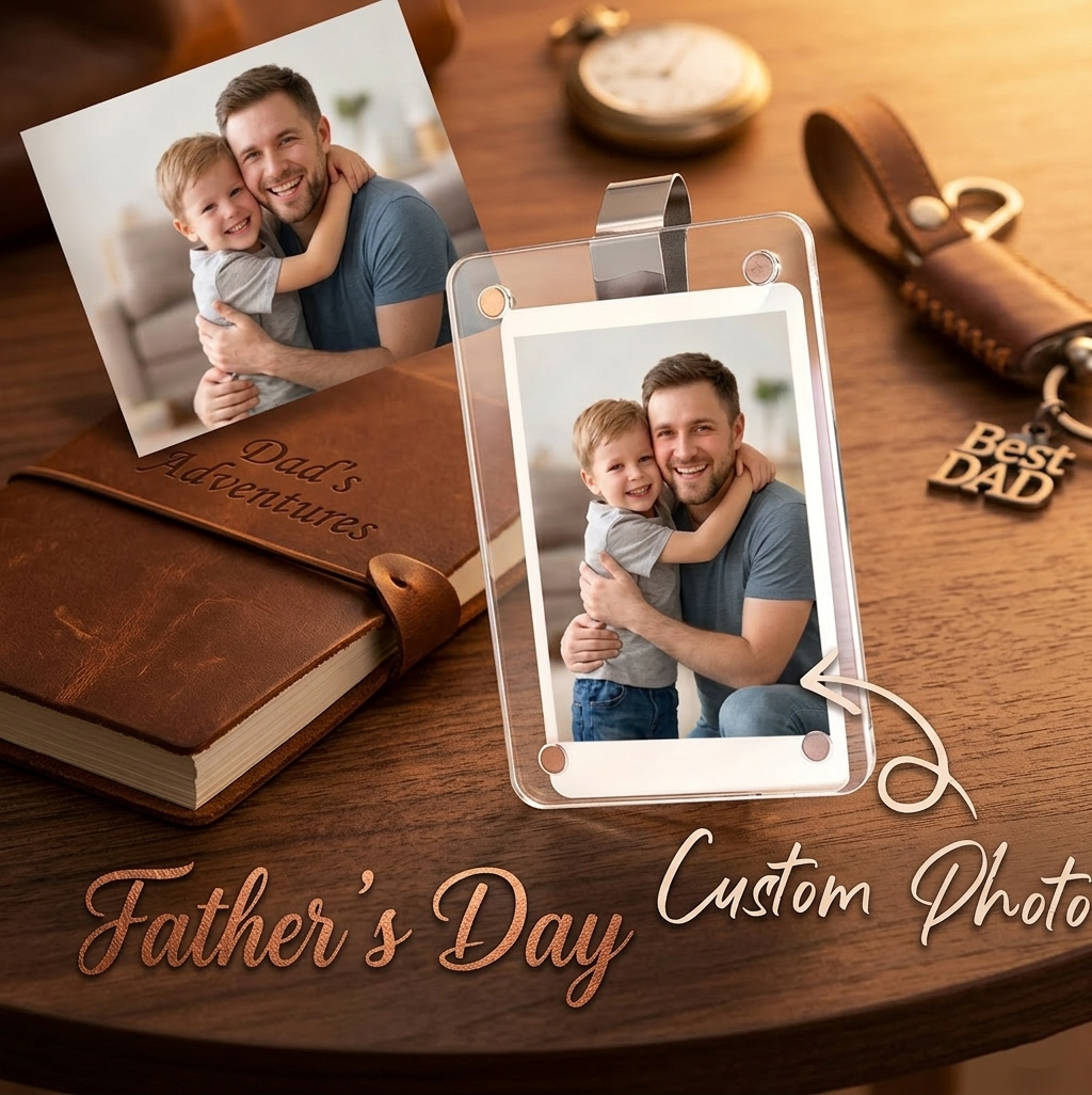 Personalized Car Photo Holder – Custom Sun Visor Clip | Couple Gift Mother's Or Father's Day Gift