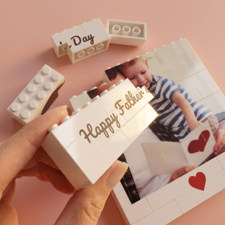 Custom Photo Brick Puzzle Frame – Build Gentle Love, A Meaningful Gift for Dad & Father's Day