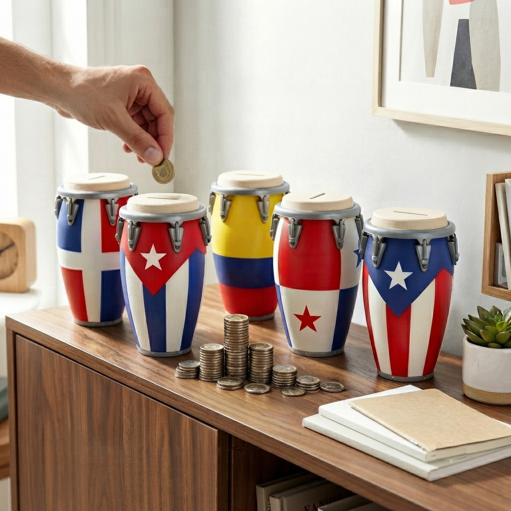 3D Printed Conga Drum Piggy Bank Coin Bank Can Cooler, Cuba Flag Decor, Music Lover Gift - Get Photo Blanket