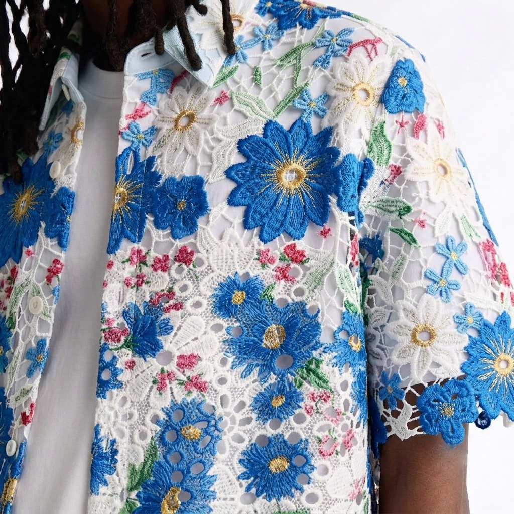 Men's Hawaiian Floral Shirt – Relaxed Fit Tropical Button Up for Beach & Vacation