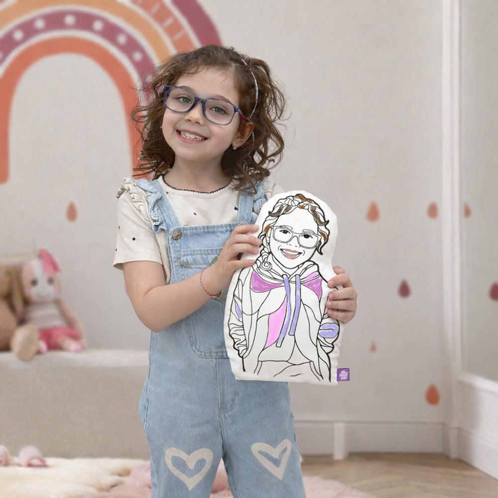 Custom Photo Coloring Pillow Color Your Unique Memories Gift For Kids/Family