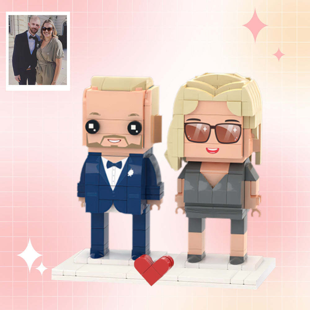 Valentine's Day Gifts Customizable Fully Body 2 People Custom Brick Figures Cool Couple Brick Me Figures