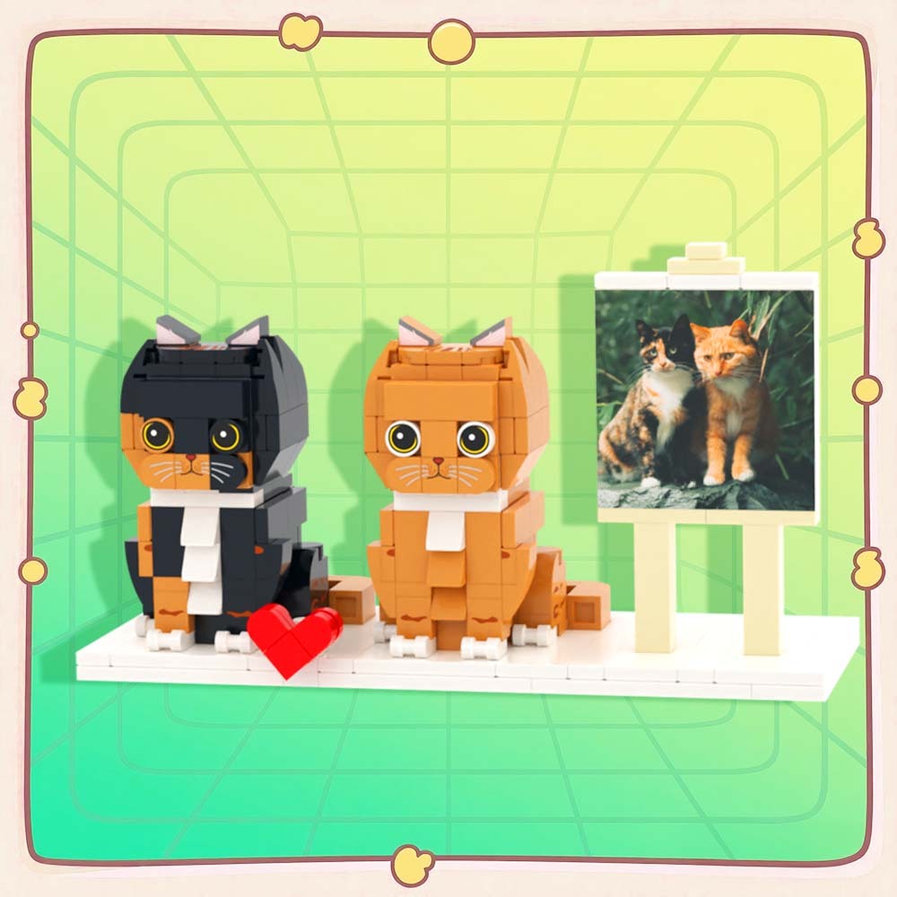 Persaonalized Cat Dog Full Body Brick Figures Pet Family Gift