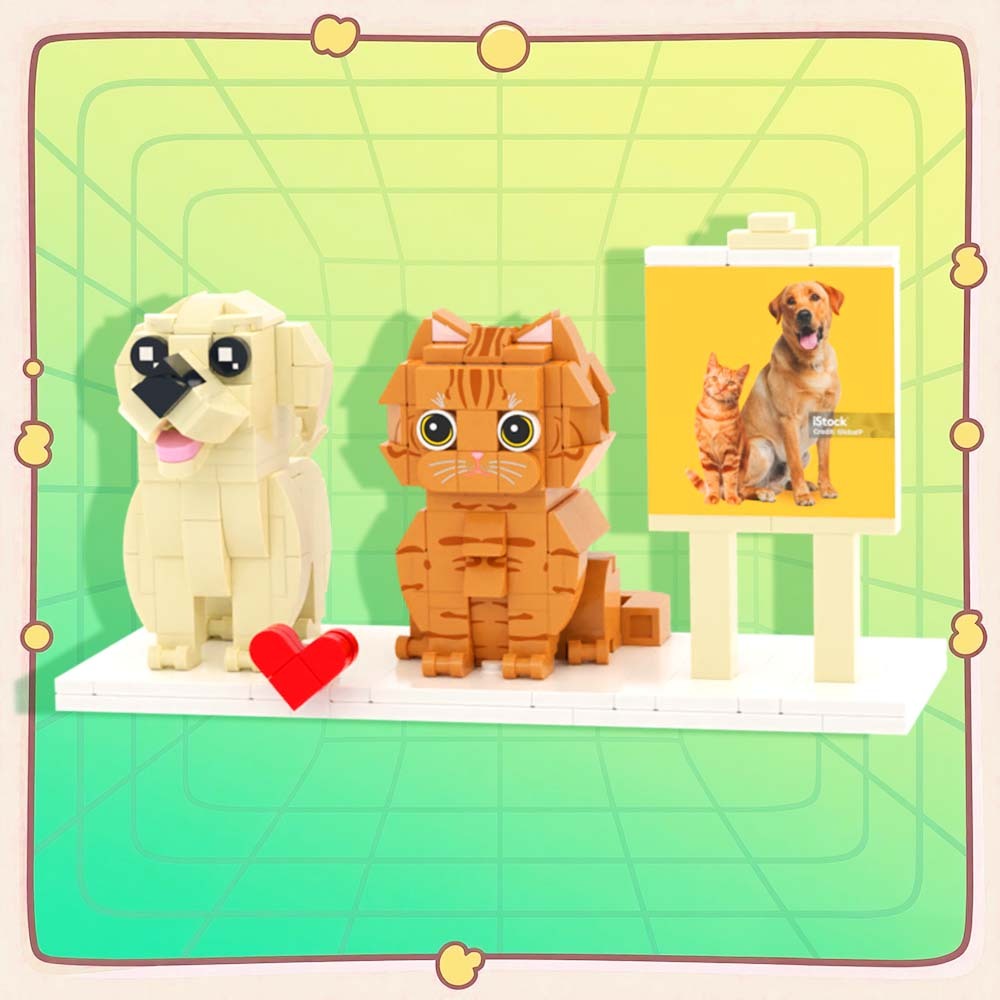 Persaonalized Cat Dog Full Body Brick Figures Pet Family Gift