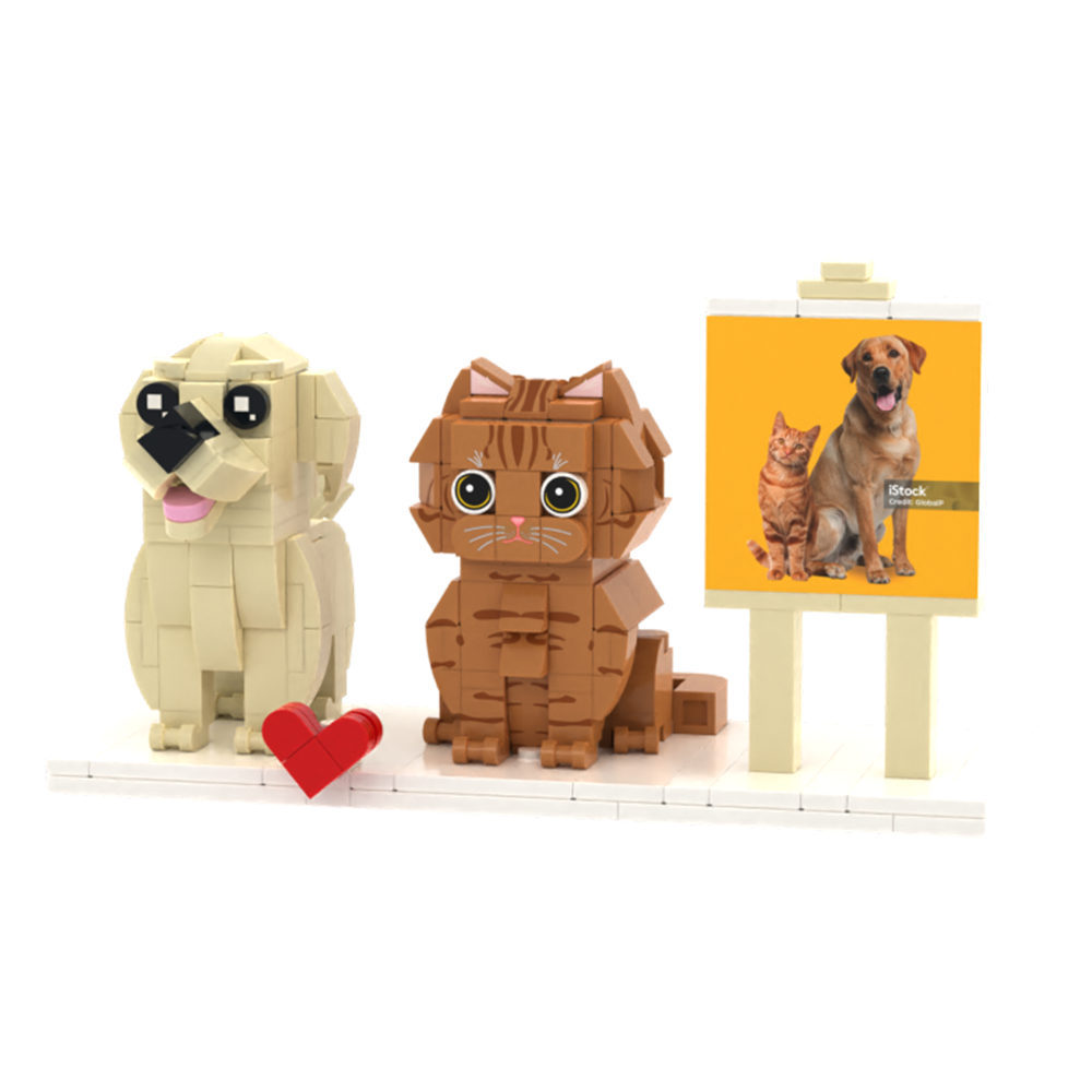 Persaonalized Cat Dog Full Body Brick Figures Pet Family Gift