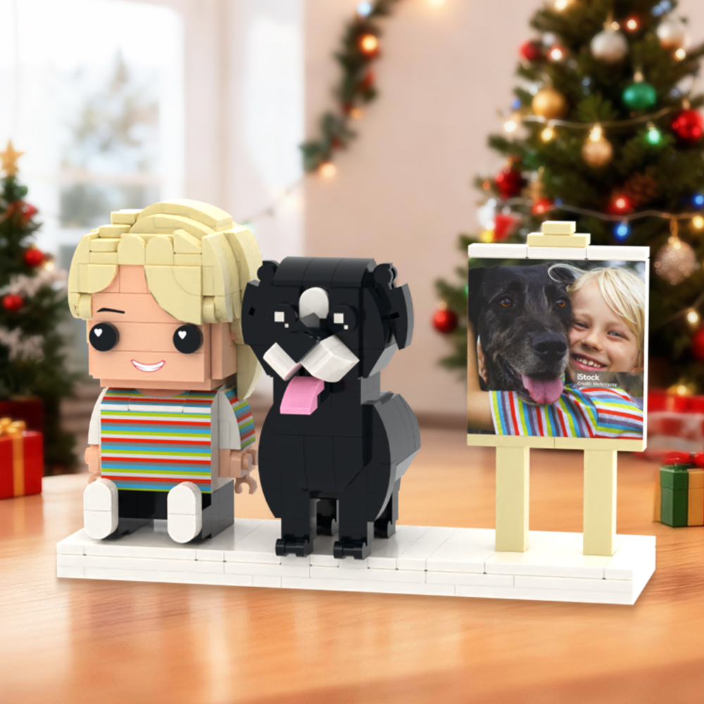 Personalized Full Body 3 People Brick Figures Custom Sitting Brick Figures Universal Interlocking Plastic Toy Christmas Gift - Get Photo Blanket