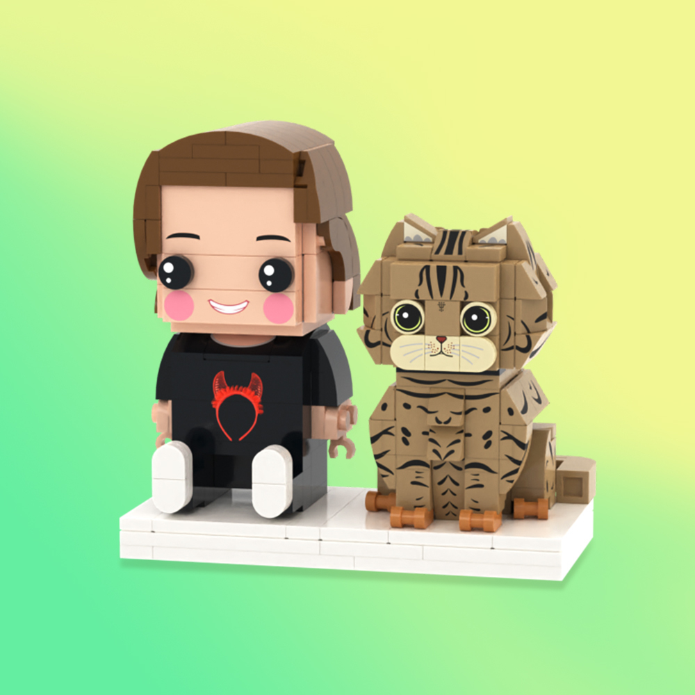 Personalized Full Body 3 People Brick Figures Custom Sitting Brick Figures Universal Interlocking Plastic Toy Christmas Gift - Get Photo Blanket