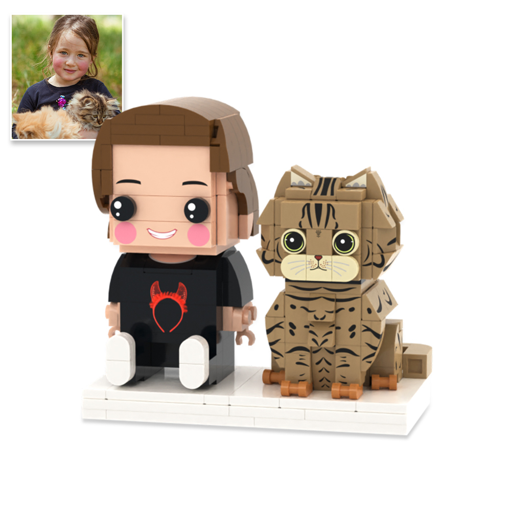 Personalized Full Body 3 People Brick Figures Custom Sitting Brick Figures Universal Interlocking Plastic Toy Christmas Gift - Get Photo Blanket