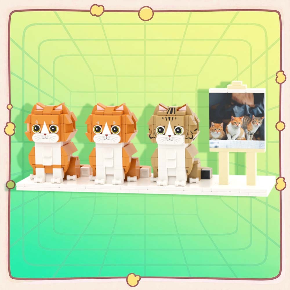 Persaonalized Cat Dog Full Body Brick Figures Pet Family Gift