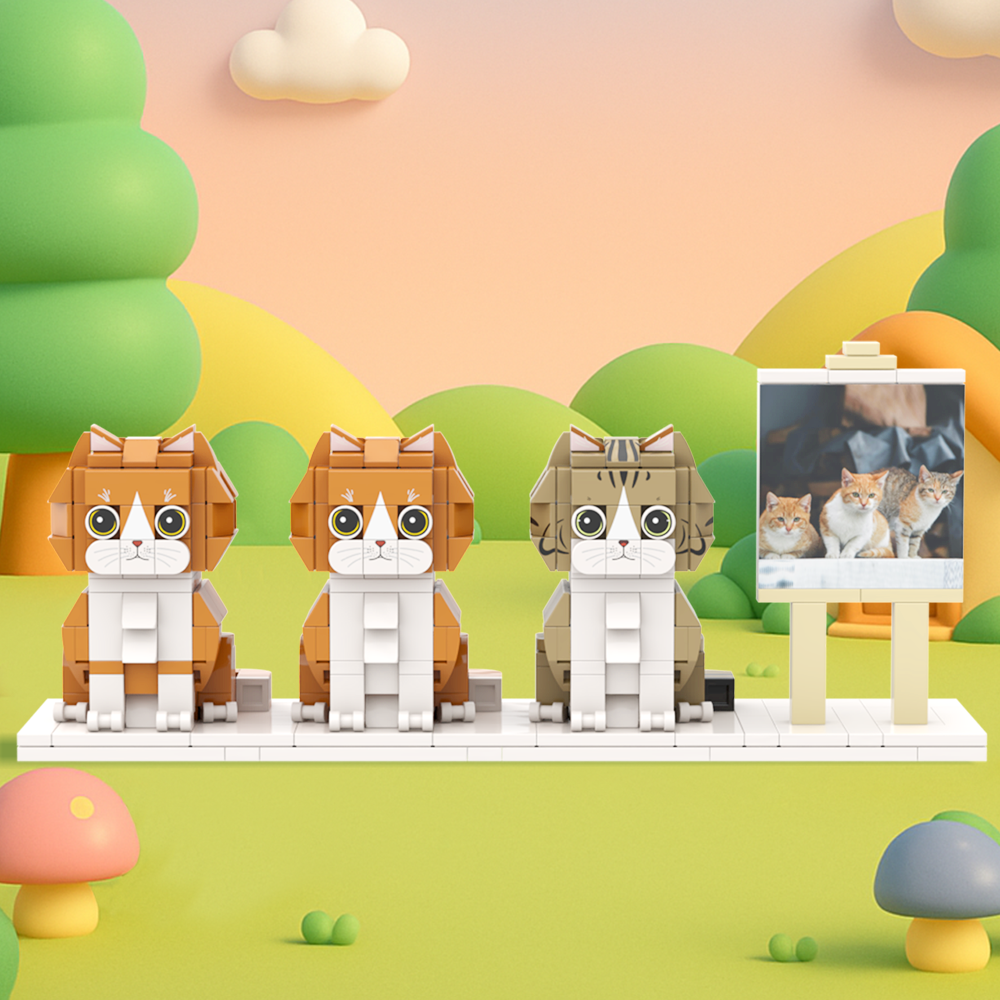 Persaonalized Cat Dog Full Body Brick Figures Pet Family Gift