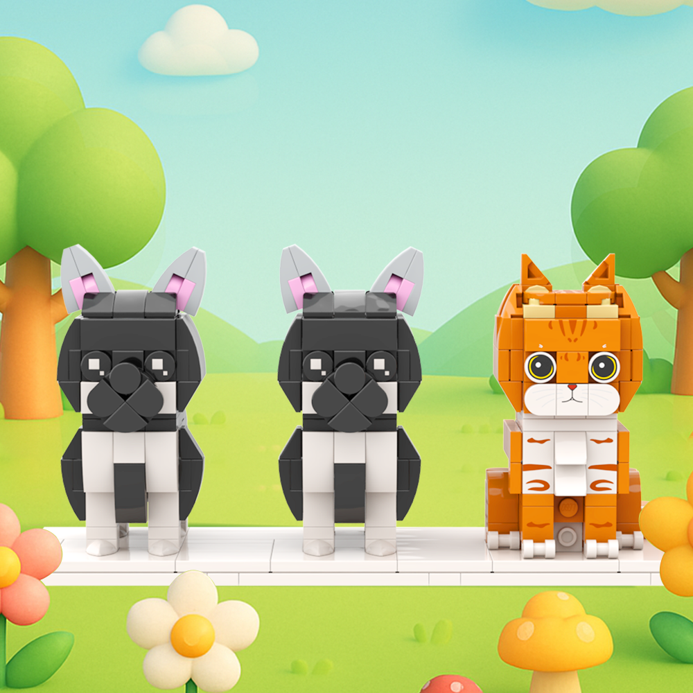 Persaonalized Cat Dog Full Body Brick Figures Pet Family Gift