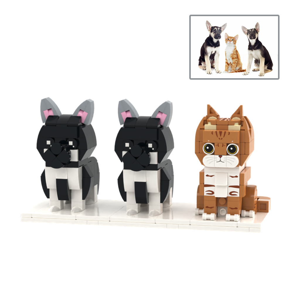 Persaonalized Cat Dog Full Body Brick Figures Pet Family Gift
