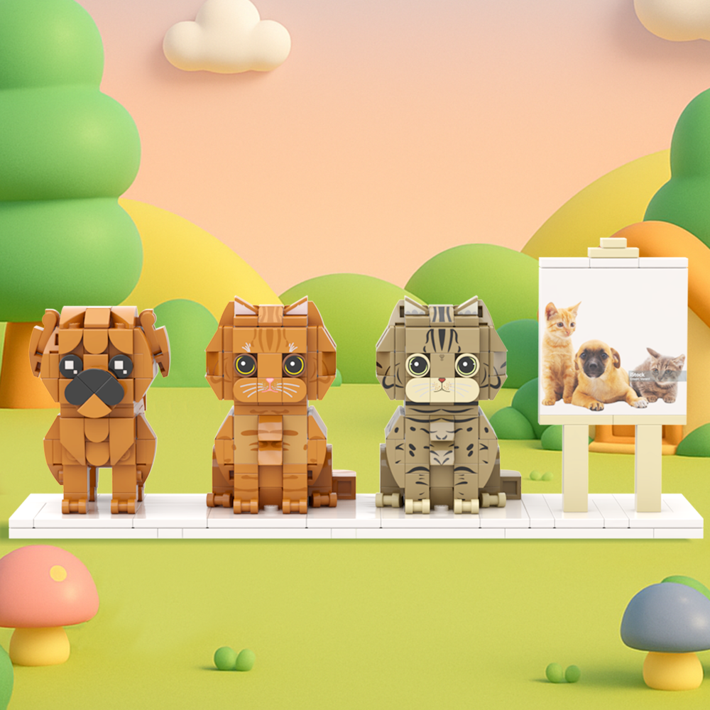 Persaonalized Cat Dog Full Body Brick Figures Pet Family Gift