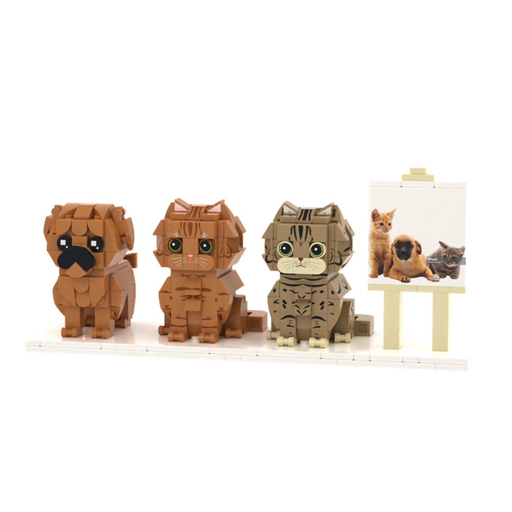 Persaonalized Cat Dog Full Body Brick Figures Pet Family Gift