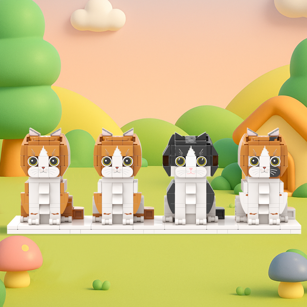 Persaonalized Cat Dog Full Body Brick Figures Pet Family Gift