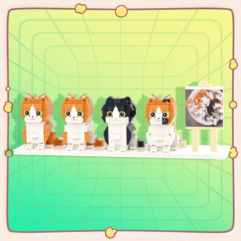 Persaonalized Cat Dog Full Body Brick Figures Pet Family Gift