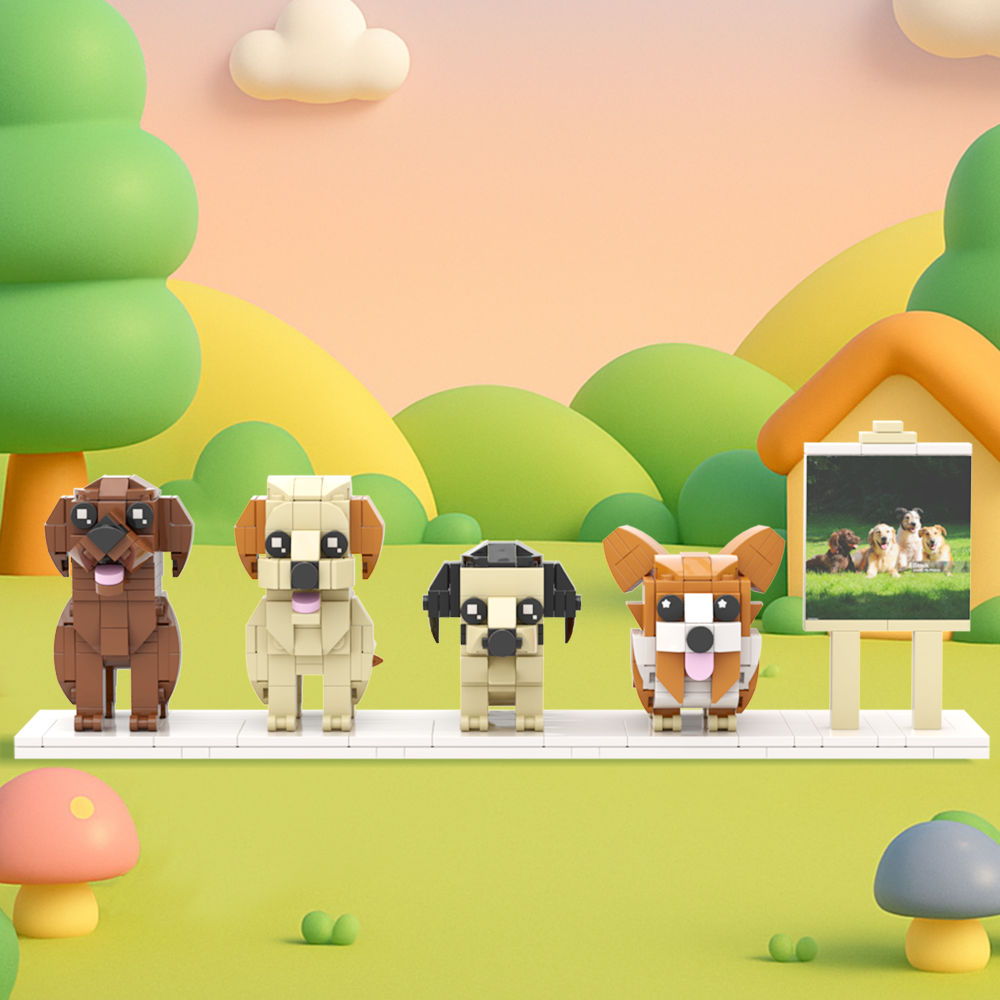 Persaonalized Cat Dog Full Body Brick Figures Pet Family Gift