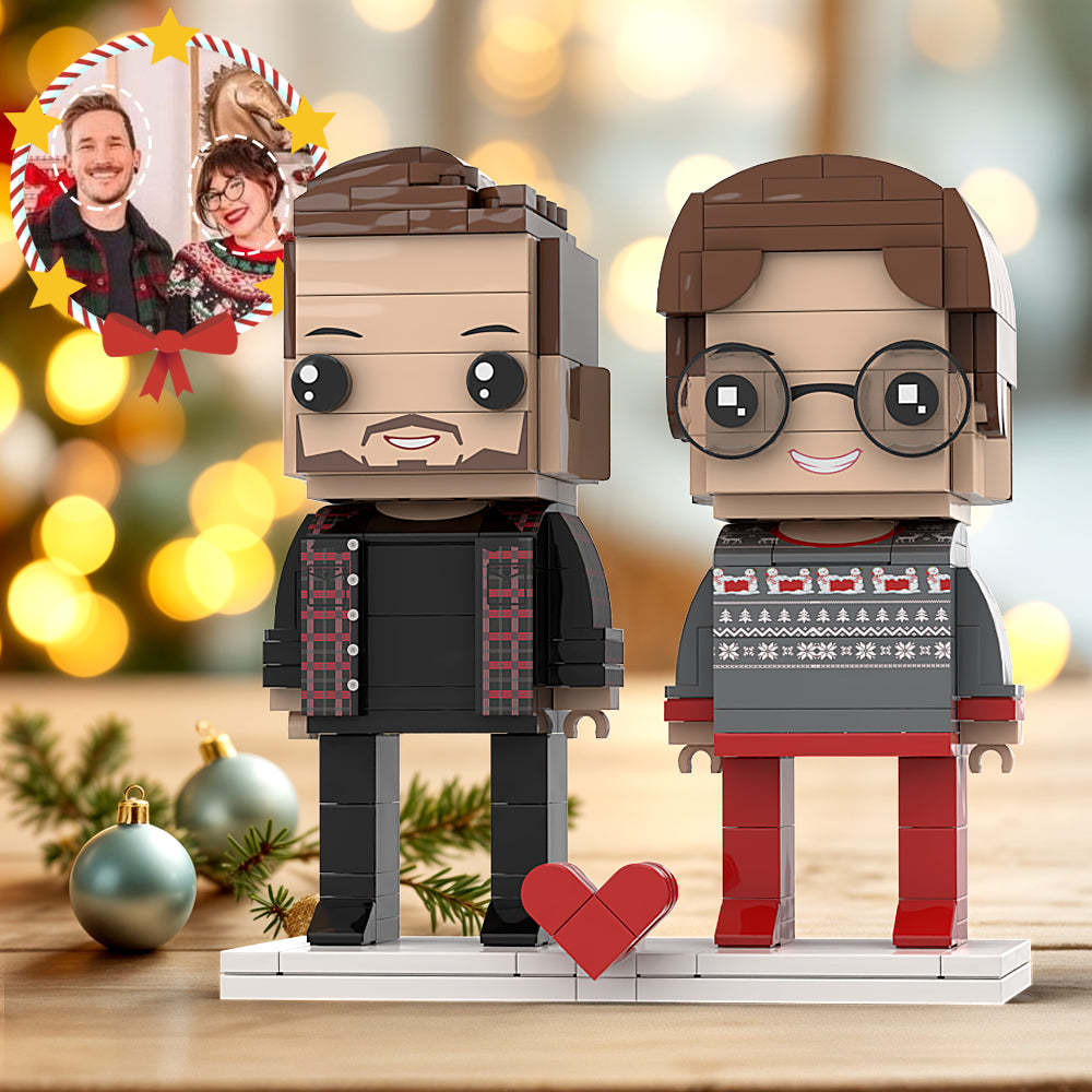 Customizable Head Lovely Couple Interlocking Plastic Toy Christmas Gift For Couples - Get Photo Blanket