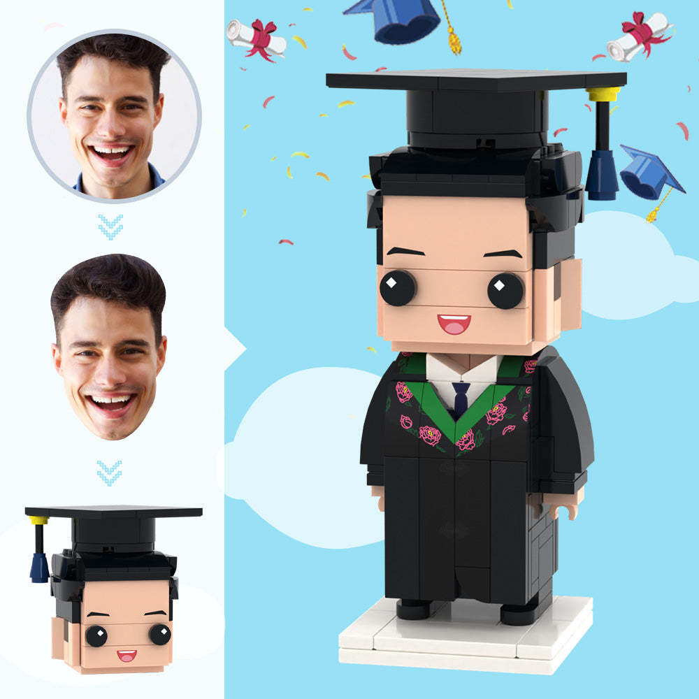 Graduation Gifts Custom Head Brick Figures Personalized Agronomy Bachelor's Uniform Brick Figures Small Particle Block Toy