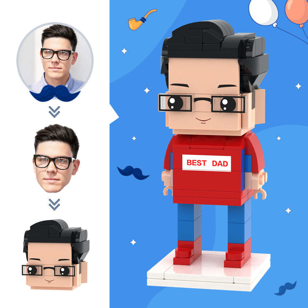 Father's Day Gifts Custom Head Brick Figures Best Dad Brick Figures Small Particle Block Toy - Get Photo Blanket
