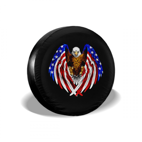 American Eagle &Flag Spare Tire Cover - MyFaceTshirt