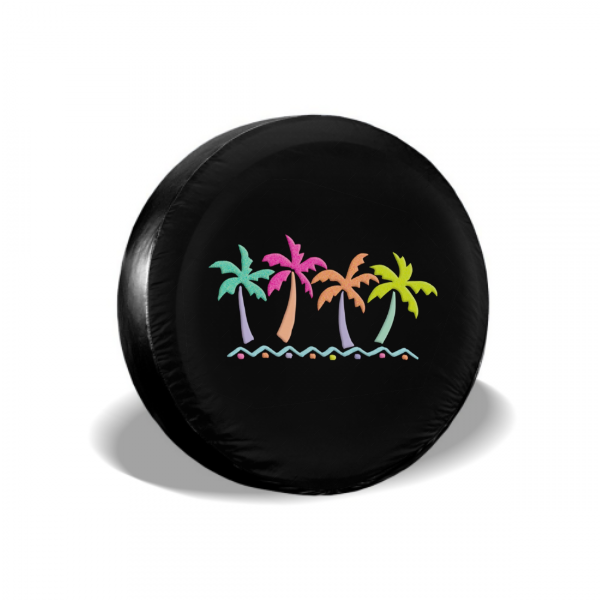 Colorful Coconut Tree Spare Tire Cover For RV - MyFaceTshirt